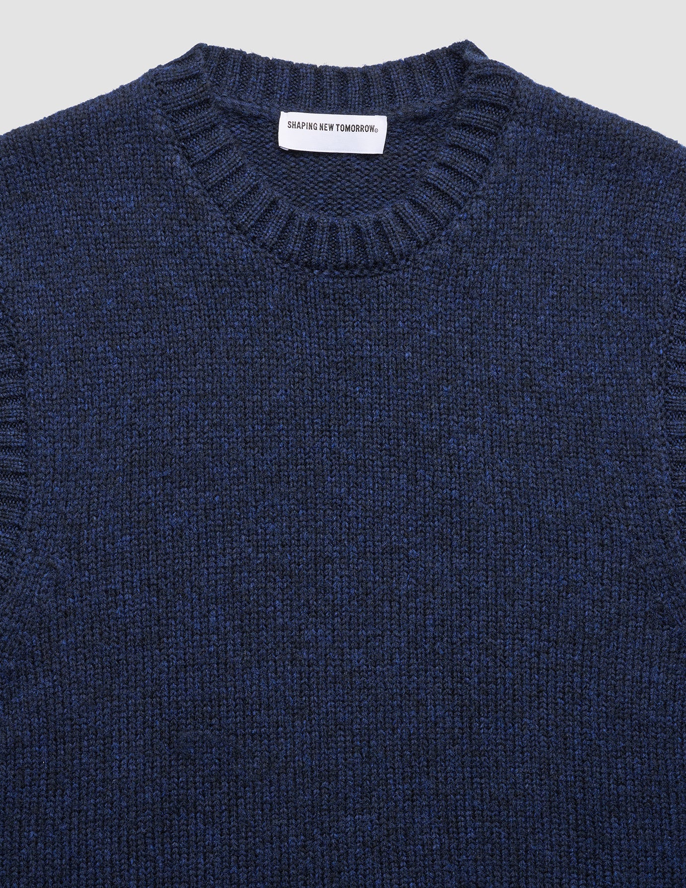 Chunky Soft Wool Knit Vest Dark Navy Melange
